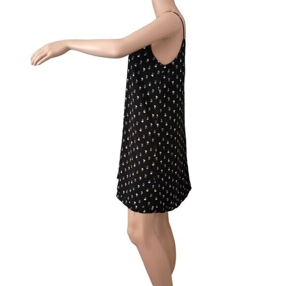 Anthropologie Dark Floral Dress Sz XS Slip Fairy Grunge Romantic Boho Blue Rain - Picture 7 of 16